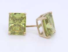 Green Glass Stud Earrings