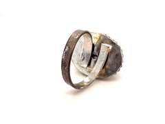 👻Haunting! 👻Oval Black Onyx Tibetan Silver Beaded Design Ring