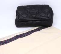 Tory Burch Fleming Black Lambskin Clutch