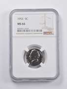 MS66 1953 Jefferson Nickel NGC
