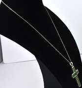 Green Crystal Cross Necklace