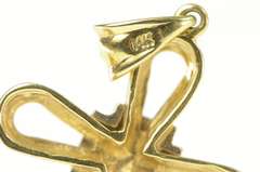 14K Yellow Gold 0.16 Ct Diamond Solitaire Cross Christian Pendant