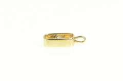 14K Yellow Gold Retro Diamond Squared Statement Pendant