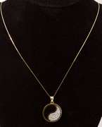 Sensational Yin-Yang Diamond Pendandant Necklace in 14K Yellow Gold