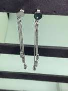 14K WHITE GOLD DANGGLING EARRINGS