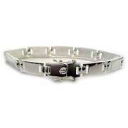 Sterling Silver Polished rectangle link Bracelet