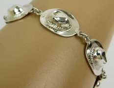 Sterling Cowboy Hats Bracelet & Dangly Earrings