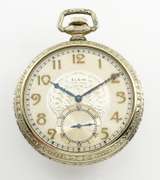 Marvelous Elgin White Gold Filled Pocket Watch