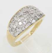 Mixed Cut Diamond Cluster Ring