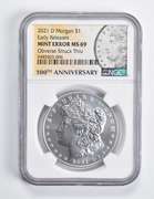 Error MS69 2021-D Morgan Silver Dollar ER OBV Struck Thru Anniv NGC