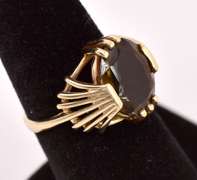 Vintage Smokey Quartz Ring in 14K Yellow Gold