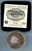 1997 Green Bay Packers Division Champions Commemorative Silver Round. Box/CoA