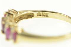 10K Yellow Gold Pear Ruby Diamond Accent Classic Statement Ring