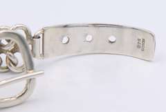 Vintage Sterling Silver Signed Buckle Heavy Bracelet