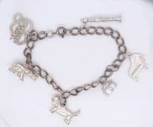 Vinateg Sterling Silver Bracelet with Charms