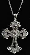 White Crystal Cross Necklace