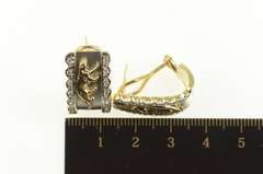 18K Yellow Gold Jaguar Leopard Diamond Diamond French Clip Earrings