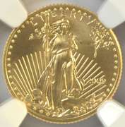 Perfect NGC MS70 graded 2009 $5 American Gold Eagle coin