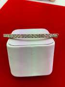 CERTIFIED 14K YELLOW GOLD AND DIAMOND BANGLE BRACELET