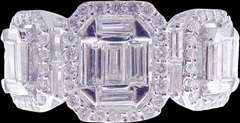 Stunning 18kt Solid White Gold & Diamond Band Ring