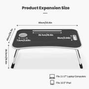 Folding Wooden Lazy Bed Desk Table with Water Cup Slot