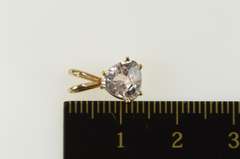 14K Yellow Gold Trillion Solitaire Classic Simple CZ Pendant
