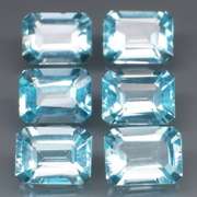 Large 11.31ct vivid blue emerald cut Topaz set