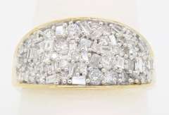 Mixed Cut Diamond Cluster Ring