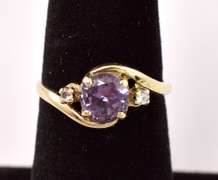 Incredible Color Change Sapphire Ring in Yellow Gold