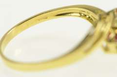 18K Yellow Gold 0.50 Ctw Natural Ruby Diamond Bypass Ring