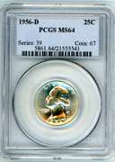 1956-D Silver Washington Quarter in PCGS MS64