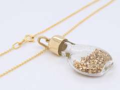 Beautiful Yellow Gold Flaked Gold Pendant on Chain