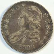Original 1828 Capped Bust Half Dollar. Curled Base '2'