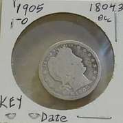 1905-O Barber Quarter circ Key Date