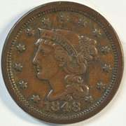 Handsome XF 1848 Braided Hair Large Cent