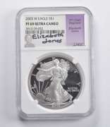 PF69 UCAM 2003-W American Silver Eagle Signed Jones NGC