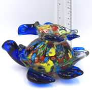 Hnad Blown Art Glass Purple Turtle Figurine Paperweight