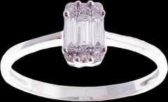 Geometric Diamond Cluster 18k White Gold Ring