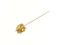 22K Yellow Gold Textured Raw Abstract Nugget Cluster Stick Pin