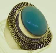 Sterling Silver Oval Larimar Ring