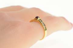 14K Yellow Gold Ruby Diamond Channel Accent Engagement Ring