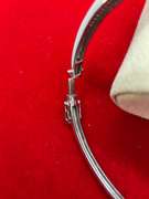 CERTIFIED 14K WHITE GOLD AND DIAMOND BANGLE BRACELET
