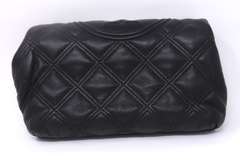 Tory Burch Fleming Black Lambskin Clutch
