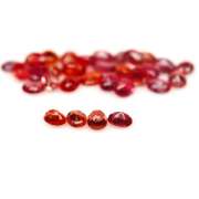 Excellent 7.19ct set of oval cut red Imperial Sapphires