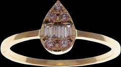 Beautiful 18kt Yellow Gold Tearshaped Diamond Ring
