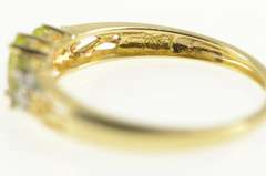10K Yellow Gold Peridot Three Stone Diamond Engagement Ring