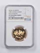 PF70UCAM 1986 South Korea 2500 Gold Won Folk Dancing Seoul Olympic NGC