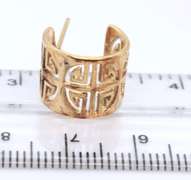 Vintage Sterling Silver Greek Key Hoop Earrings