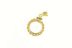 14K Yellow Gold 13.3mm 1/20 oz. Gold Panda Coin Holder Charm/Pendant