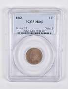 MS63 1863 Indian Head Cent PCGS
